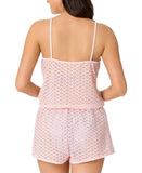 Salt + Cove Juniors Medallion Crochet Romper Cover-up Pink Blush Pink S