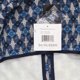 ELLA Rafaella Lined Medallion Print Single Button Blazer Jacket Malibu Blue 3X