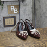 A New Day Serafina Rhinestone Slingback Heels 94661785 Burgundy Red 8.5M