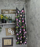 INC. International Concepts Woven Lace-Adorned Nightgown Amelia Blooms Black XS