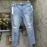 Tinseltown High-Rise Ripped Mom Jeans MYB028774BP Arctic Wash Blue 18W