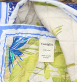 Coniglio Palm Beach Cotton Quilt Cranes Indigo Blue / Bird of Paradise Faded