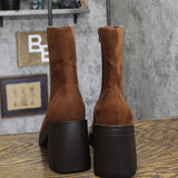 Sun + Stone Womens Tiannaa Faux Micro Suede Ankle Boots Russet Brown 9.5M