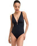 Bleu by Rod Beattie Womens Plunging V-Neck One-Piece Swimsuit RBKK25776 Black 4