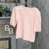 LC Lauren Conrad Womens Knit Puff Sleeve Shirt Blouse Top 16610cd66cd878 Pink M
