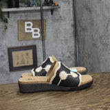 JBU By Jambu Comfort Casual Fashion Slip On Wedge Sandal Black / White 9.5M