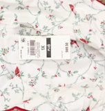 Charter Club Printed Flannel Pajama Set Delicate Cardinal White Multi 1X