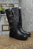 Wild Fable Womens Rebel Tall Moto Buckle Boots 90366583 Black 6M