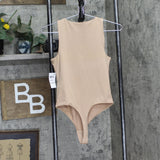 Alfani Womens High Neck Thong Bodysuit 167e9b1a746607 Beige Brown S