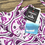 Swim Solutions Womens Tiletale V-Neck Tankini Bikini Top Magenta Purple 18