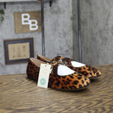 A New Day Velvet Print Flats with Crisscross Buckle Leopard Brown Multi 8.5M