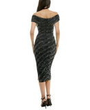 B Darlin Juniors Glitter-Knit Off-the-Shoulder Dress U09AN20E Black / Silver XS