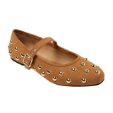 Universal Thread Penny Studded Mary Jane Flats 94303794 Brown 6M