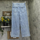 Aqua Womens Distressed High Rise Wide Leg Jeans AQ9142C-M Medium Wash Blue 27