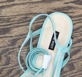 Nine West Womens Ankle Wrap Thong Sandals Light Blue 11M