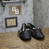 Journee Collection Womens Naveah Mesh Studded Flats NAVEAH Black 8.5M