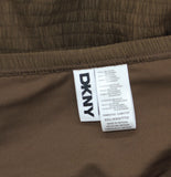 DKNY Womens Textured Shirred One-Piece Swimsuit DIMMS605 Mocha Brown 2XL