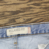 Levi's Upcycle Crochet 550 Baggy Straight Leg Jeans Light Blue See Measurements