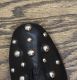 A New Day Womens Pull On Studded Flats Black / Silver 6.5M