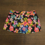 Sweet Escape Draped Skirted Swim Bottom Black Multi 10
