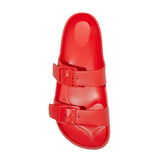 Shade & Shore Womens Neida EVA Two Band Footbed Slide Sandals 83105499 Red 6M