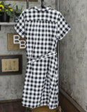 Private Label Women's Plus Size Gingham Button-Front Shirtdress Black / White 1X