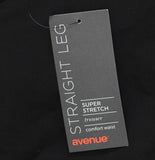 Avenue Pull-On Super Stretch Straight-Leg Trouser Pants 203922 Black 18W Tall