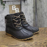 Universal Thread Womens Tiffani Boots Duck Rubber 94642632 Black / Brown 6M