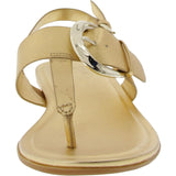 Naturalizer Taylor T-Strap Slingback Flat Sandal Dark Gold Faux Leather 8M