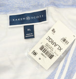 Karen Scott Short Sleeved Striped Boat Neck Top Light heather Blue XL