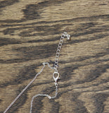 Round Cut Crystal Pendant Necklace Silver Gray / Pink 15.5" + 2.5"