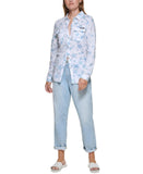 Dkny Jeans Womens Printed Button-Up Shirt E21S4HME