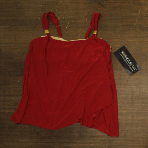 Miraclesuit Scoop Neck Underwire Tankini Top 6518826W Cayenne Red 16W