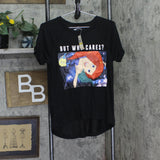 Disney Juniors Ariel Cares Graphic T-Shirt Tee Black M
