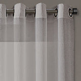 Regal Home Sheer Grommet Top Single Curtain Panel Silver Gray 50" x 95"