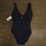Lauren Ralph Lauren Womens Tummy Control One Piece Swimsuit Dark Navy Blue 12
