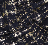 MSK Petite Sleeveless Tiered Mock Neck Metallic Maxi Dress Black / Gold LP