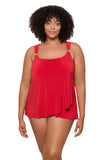 Miraclesuit Scoop Neck Underwire Tankini Top 6518826W Cayenne Red 16W