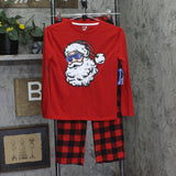 Max & Olivia Boys Santa Claus 2-Piece Christmas Pajama Set Red / Black M