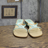 BCBG Womens Vintage Slip On Block Heel Sandals 1673c1546c6101 Mint Green 6B