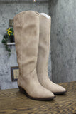 DV Dolce Vita Womens Kit Western Knee High Cowboy Boot Faux Suede Stone Brown 8M