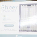 Regal Home Crushed Voile Solid Grommet Sheer Single Curtain Panel White 50x84