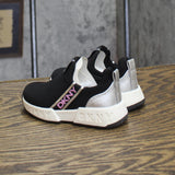 Dkny Kids Toddler Girls Maddie Stripe Slip-on Padded Sneakers Black/Pink 5T