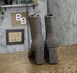 A New Day Womens Cassidy Rhinestone Ankle Boots 91636630 Silver Gray 6.5M