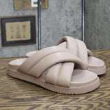 Steve Madden Womens Motte Faux Leather Slide Sandals MOTT03S1 Taupe Brown 6M