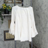 Womens Eyelet Lined Split Blouse Shirt Top Light Pink See Measurements