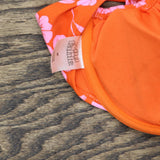 Wild Fable Women's Shirred Underwire Bikini Top Orange Tropical Pink M