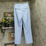 Calvin Klein Womens Faux-Denim Mid Rise Wide-Leg Pants Light Indigo Blue 4
