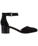 Style & Co Alinaa Two Piece Stacked Heel Dress Pumps Black Microsuede 8.5M