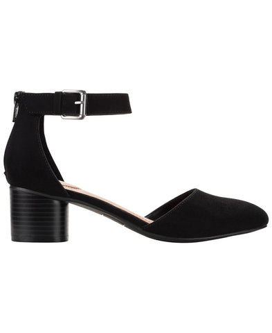 Style & Co Alinaa Two Piece Stacked Heel Dress Pumps Black Microsuede 8.5M